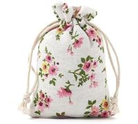 Wangyaohan Lot de 50 mini sacs à bijoux en toile de jute avec cordon de serrage pour mariage, fête et loisirs créatifs (10,2 x 15,2 cm)