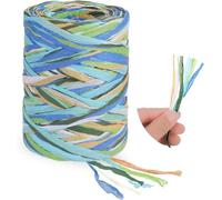 Wangyaohan Ruban en papier raphia coloré - 6 couleurs - 80 m - Pour emballage cadeau, décoration de fête, loisirs créatifs