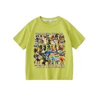 WANGYFAN Nouveaux Hauts pour Enfants à Manches Courtes, t-Shirt pour Enfants à Manches Courtes avec imprimé Animal Anime IA Italienne, vêtement d'été à Manches mi-Longues,Vert,120cm