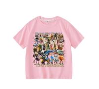 WANGYFAN Nouveaux Hauts pour Enfants à Manches Courtes, t-Shirt pour Enfants à Manches Courtes avec imprimé Animal Anime IA Italienne, vêtement d'été à Manches mi-Longues,Rose,150cm