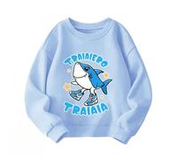 WANGYFAN Sweat-Shirt à col Rond pour garçon et Fille, Top Animaux Italiens et Brainrot pour Enfants, Saison Printemps/Automne,Blue1,110cm