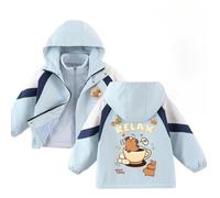WANGYFAN Veste Polaire 2-en-1 pour Enfants, Coupe pour l'extérieur, Manteau de Ski d'hiver avec imprimé Capybara,Blue2,140cm
