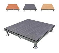 Wangyingxu Kit Terrasse Flottante Clipsable, Dalles Composite GrayBrown | Dalles De Sol Extérieur Composite Avec Pieds Réglables Et Agencements Flexibles Pour Utilisations Extérieures