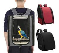 wangza Sac de transport pour oiseaux, perroquet, sac à dos en toile imperméable, portable, porte-oiseaux avec compartiment coulissant, perchoir, cage à oiseaux, sac à dos