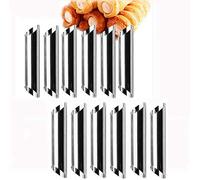 WANGZAIZAI Cannoli Set de 12 Tubes Cannoli Moules/Tubes Plat de Cuisson en Corne en Acier Inoxydable