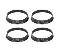 WANGZEYU Bague De Centrage Jante 4 pièces 58.1-56.6mm Anneaux centraux de moyeu de Roue en Plastique Noir moyeu de Roue de Voiture Anneau Central pièces de Jante de Roue