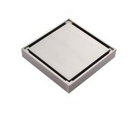 WANGZEYU Siphon De Sol 10 * 10cm Drains de Sol en Acier Inoxydable Douche carrés carrelage Insert Canal Drainage Grille déchets Cuisine Salle Bains(Chrome)