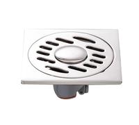 WANGZEYU Siphon De Sol Drain de Douche Baignoire en Argent Noir Mat carré Laiton 10 cm Grille Drainage Sol(2)