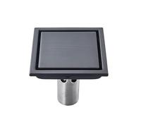 WANGZEYU Siphon De Sol Drain de Douche carré 10x10cm, Filtre Bain, Cheveux, Poisson en Laiton Antique sculpté, Sol Salle Bains, Grille déchets(Black Brozne 11X11cm)