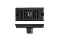 WANGZEYU Siphon De Sol Drain de Sol brossé en Acier Inoxydable, Drainage Salle Bains, Filtre à déchets carré 20 60CM, Douche(Black Middle,8.5x40cm)