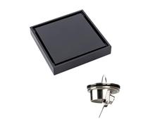 WANGZEYU Siphon De Sol Drain de Sol Invisible caché en Laiton, 10 x cm, 8 20, 30, Couvercle, Base, Noyau(10x10 Black)
