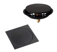 WANGZEYU Siphon De Sol Drain de Sol Noir carré escamotable - Revêtement Salle Douche à Pousser Bain Décoration d'intérieur(15x15cm)