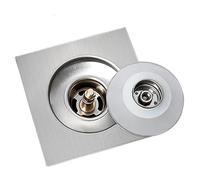 WANGZEYU Siphon De Sol Drain de Sol Pop-Up en Acier Inoxydable 304, Couvercle carré for Salle Douche, 12x12cm