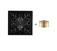 WANGZEYU Siphon De Sol Drain Noir en Laiton for Salle de Bain, carré for Douche, piège à déchets, Grille avec Drains Cheveux 10x10cm(G1)