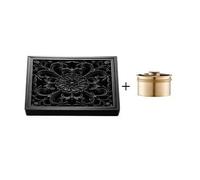 WANGZEYU Siphon De Sol Drain Noir en Laiton for Salle de Bain, carré for Douche, piège à déchets, Grille avec Drains Cheveux 10x10cm(A1)