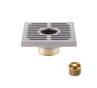 WANGZEYU Siphon De Sol Grille de Douche carrée en Laiton for carrelage vidange, Drain Sol for Machine à Laver, grilles for Salle Bain, crépine 10 x cm(Wire Drawing A)
