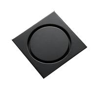 WANGZEYU Siphon De Sol Siphon de Sol en Laiton Or Rose carré 10 x cm for Salle Bain, Douche, Grille vidange, Filtre, Toilettes, Balcon, évacuation l'eau(Black 138)