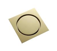 WANGZEYU Siphon De Sol Siphon de Sol en Laiton Or Rose carré 10 x cm for Salle Bain, Douche, Grille vidange, Filtre, Toilettes, Balcon, évacuation l'eau(Gold 051-3)