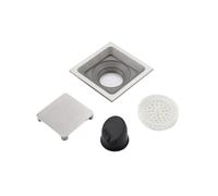 WANGZEYU Siphon De Sol Siphon de Sol en Laiton Or Rose carré 10 x cm for Salle Bain, Douche, Grille vidange, Filtre, Toilettes, Balcon, évacuation l'eau(Brushed)