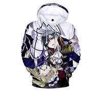 WANHONGYUE Anime Black Butler 3D Imprimer Pullover Sweat à Capuche Cosplay Vêtements Pull Hoodie Sweat-Shirt Manteau 6 M