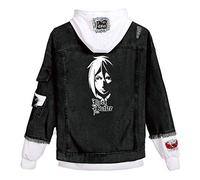 WANHONGYUE Anime Black Butler Veste en Jean avec Capuche Adulte Cosplay Denim Jacket Blouson Outwear Sweat Manteaux Noir/1 XL