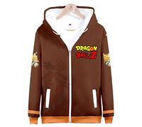 WANHONGYUE Anime Dragon Ball Z Goku 3D Imprimé Sweat à Capuche Hoodie Jacket Adulte Cosplay Zippé Veste Blouson Sweatshirt Manteau 663/1 XXXL