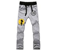 WANHONGYUE Anime Dragon Ball Z Goku Pantalons de Sport Jogging Adulte Cosplay Bas de Survêtement Sweatpants Trousers avec Poches Gris 1 S