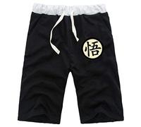 WANHONGYUE Anime Dragon Ball Z Goku Shorts Sport Homme Pantalon Court de Jogging Cosplay Bas de Survêtement Sweatpants Noir/1 XXL