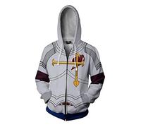 WANHONGYUE Anime Fairy Tail 3D Imprimé Sweat à Capuche Hoodie Jacket Adulte Cosplay Zippé Veste Blouson Sweatshirt Manteau 669/5 S