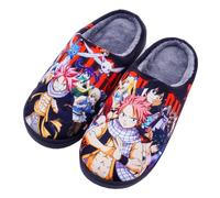 WANHONGYUE Anime Japonais Fairy Tail Anime Pantoufles d'hiver Peluche Chaude Maison Chaussons Femme Homme Pantoufles Intérieur Extérieur Antidérapant Slippers Fairy Tail 44-45 EU