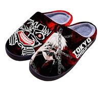 WANHONGYUE Anime Japonais Tokyo Ghoul Anime Pantoufles d'hiver Peluche Chaude Maison Chaussons Femme Homme Pantoufles Intérieur Extérieur Antidérapant Slippers Tokyo Ghoul 40-41 EU