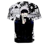 WANHONGYUE Anime Jujutsu Kaisen T-Shirt à Manches Courtes Homme Femme Imprimé en 3D Chemise Cosplay Pullover Top Tee Shirt 472/5 M