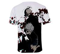 WANHONGYUE Anime Jujutsu Kaisen T-Shirt à Manches Courtes Homme Femme Imprimé en 3D Chemise Cosplay Pullover Top Tee Shirt 472/4 XL