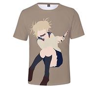 WANHONGYUE Anime My Hero Academia Himiko Toga T-Shirt à Manches Courtes Homme Femme Imprimé en 3D Chemise Cosplay Pullover Top Tee Shirt 481/4 L