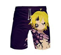WANHONGYUE Anime Nanatsu No Taizai The Seven Deadly Sins Short de Plage Homme 3D Imprim¨¦ ?t¨¦ Beach Board Shorts 1109/11 L