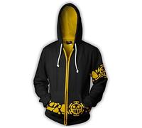 WANHONGYUE Anime One Piece Luffy 3D Imprimé Sweat à Capuche Hoodie Jacket Adulte Cosplay Zippé Veste Blouson Sweatshirt Manteau 673/3 L