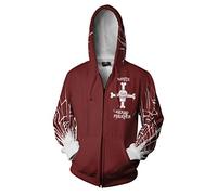 WANHONGYUE Anime One Piece Luffy 3D Imprimé Sweat à Capuche Hoodie Jacket Adulte Cosplay Zippé Veste Blouson Sweatshirt Manteau 673/11 XL