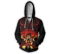 WANHONGYUE Anime One Piece Luffy 3D Imprimé Sweat à Capuche Hoodie Jacket Adulte Cosplay Zippé Veste Blouson Sweatshirt Manteau 673/6 L