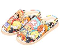 WANHONGYUE Anime One Piece Luffy Pantoufles de Maison Homme Femme Hiver Peluche Chaude Chaussons Intérieur Extérieur Antidérapant Slippers