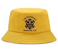 WANHONGYUE Anime One Piece Monkey D Luffy Bucket Hat Chapeau de Seau Unisexe Anti-UV Chapeau de Soleil de Plage Eté Pliables Chapeaux de Pêcheur Bob Bonnet Jaune/2