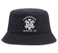 WANHONGYUE Anime One Piece Monkey D Luffy Bucket Hat Chapeau de Seau Unisexe Anti-UV Chapeau de Soleil de Plage Eté Pliables Chapeaux de Pêcheur Bob Bonnet Noir/2