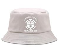 WANHONGYUE Anime One Piece Monkey D Luffy Bucket Hat Chapeau de Seau Unisexe Anti-UV Chapeau de Soleil de Plage Eté Pliables Chapeaux de Pêcheur Bob Bonnet Beige/4