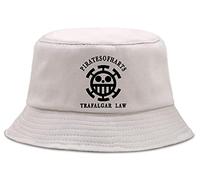 WANHONGYUE Anime One Piece Monkey D Luffy Bucket Hat Chapeau de Seau Unisexe Anti-UV Chapeau de Soleil de Plage Eté Pliables Chapeaux de Pêcheur Bob Bonnet Beige/2