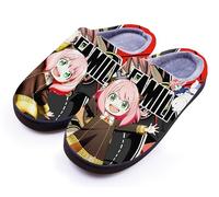 WANHONGYUE Anime Spy×Family Anya Forger Pantoufles d'hiver Peluche Chaude Maison Chaussons Femme Homme Pantoufles Intérieur Extérieur Antidérapant Slippers Style/2 38-39 EU