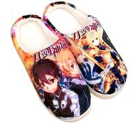 WANHONGYUE Anime Sword Art Online Pantoufles de Maison Homme Femme Hiver Chaude Peluche Chaussons Intérieur Extérieur Antidérapant Slippers