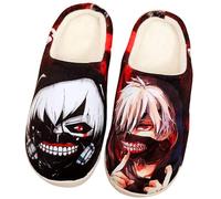 WANHONGYUE Anime Tokyo Ghoul Pantoufles de Maison Homme Femme Hiver Chaude Peluche Chaussons Intérieur Extérieur Antidérapant Slippers