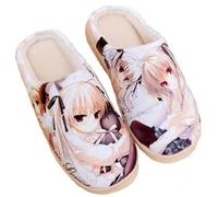 WANHONGYUE Anime Yosuga no Sora Pantoufles de Maison Homme Femme Hiver Peluche Chaude Chaussons Intérieur Extérieur Antidérapant Slippers