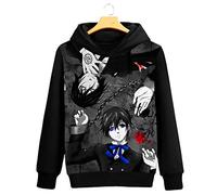 WANHONGYUE Black Butler Anime Pullover Sweat-Shirts à Capuche Cosplay Vêtements Hoodie Sweatshirt Manteaux Sweat Noir 7 L