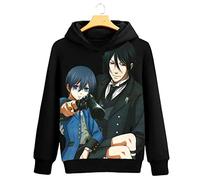 WANHONGYUE Black Butler Anime Pullover Sweat-Shirts à Capuche Cosplay Vêtements Hoodie Sweatshirt Manteaux Sweat Noir 3 XL