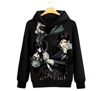 WANHONGYUE Black Butler Anime Pullover Sweat-Shirts à Capuche Cosplay Vêtements Hoodie Sweatshirt Manteaux Sweat Noir 1 L